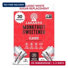 Lakanto Classic Monk Fruit Sweetener with Erythritol Sweetener Packets - White S