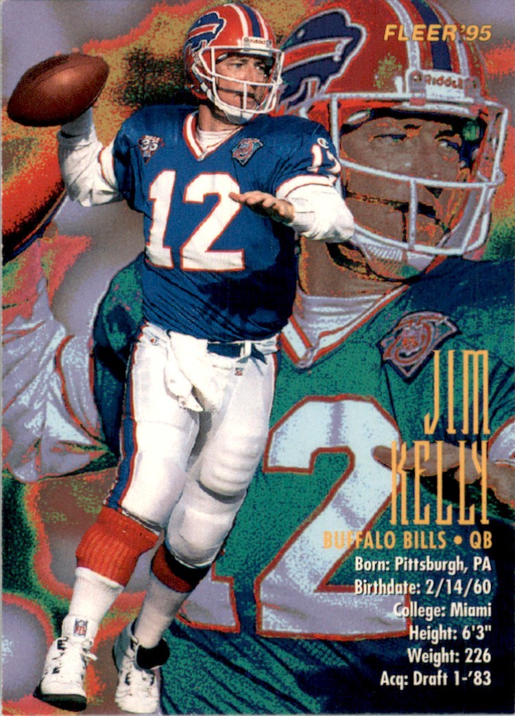 1995 Fleer Shell FACT Jim Kelly Buffalo Bills #4