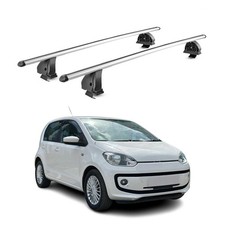 Alu Dachträger für VW Up! 2011-2023 5Tür TÜV T-Nut Abschließbar 2tlg Silber