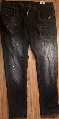 Dsquared2 Black Denim Herren Jeans schwarz Slim Skinny Gr. 54 Five-Pocket