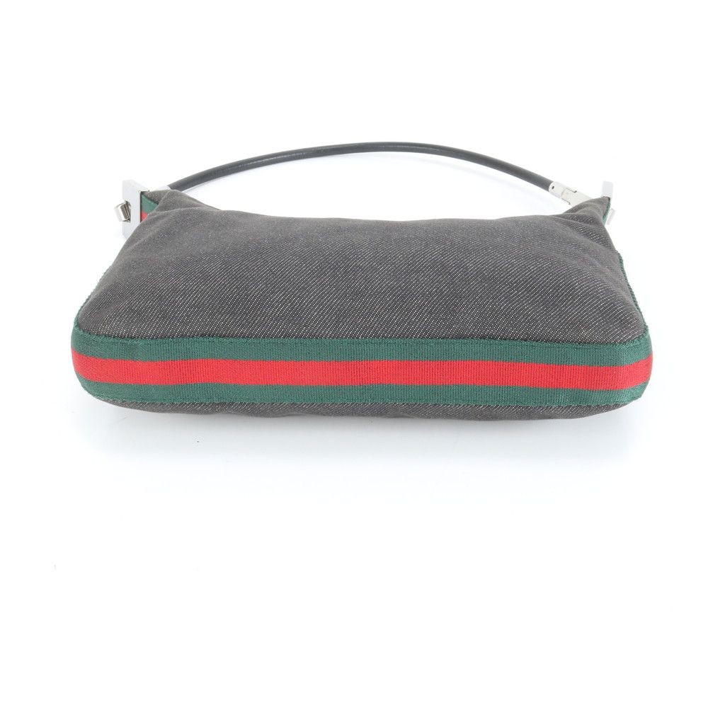 GUCCI Sherry Line 01233 Web Canvas Leather Shoulder Bag Black Italy thumbnail 6