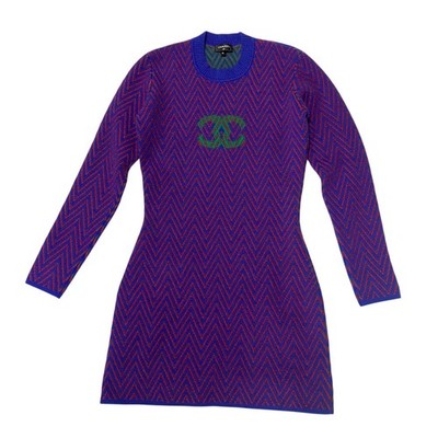 Unbenutztes CHANEL Damen COCO Mark Berry Bone Strickkleid P71619 Kaschmir