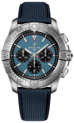 Breitling EB0148101C1X1 Super Avenger Chronograph 46mm Titanium Blue Dial Men s