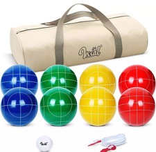 100mm Bocce Ball Set Regulation Size Weight- 8 Resin Bochie Balls,Carrying Bag