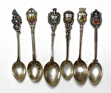 6 Wappenl&ouml;ffel 800 900 Silber Andenkenl&ouml;ffel Konvolut Souvenirl&ouml;ffel Vintage 61g