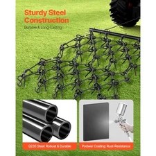Drag Harrow, 4 x 4 ft Durable Chain Harrow with 69 Sharp Teeth, Suitable for ATV