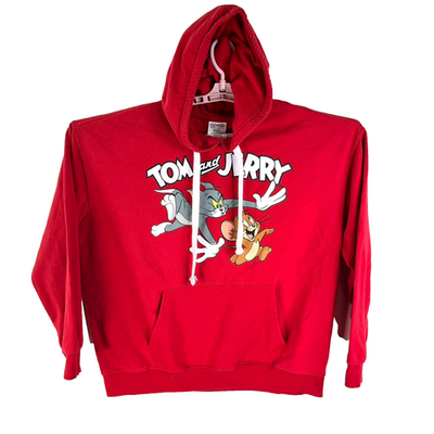 Tom & Jerry Hoodie XXXL 21 Adult Pullover Cotton Blend 3XL Red | eBay