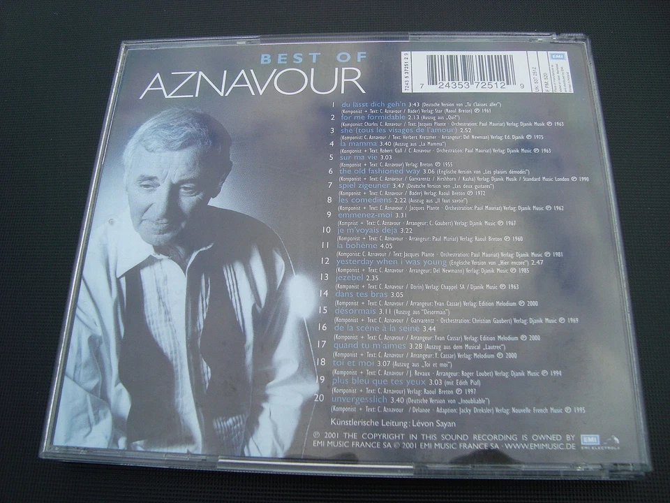Charles Aznavour CD-Album: Best Of Aznavour - Chanson 2001 - Greatest Hits - Bild 3 von 3