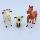 Vintage Fisher Price Little People Plastic Farm Animals Cow Sheep Horse
