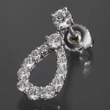 HARRY WINSTON Loop Diamond 13P Earring pt950 Single Medium Newly Polished 6358A