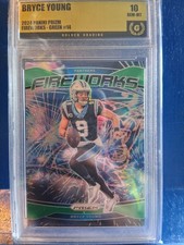 2024 Panini Prizm - Fireworks Bryce Young #14 Green Prizm