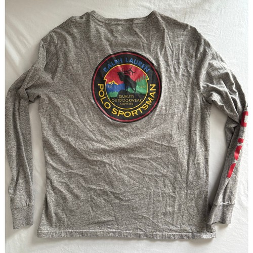 Polo Country Sportsman Terrain Ralph Lauren Long Sleeve Shirt Gray LRG - Picture 6 of 9