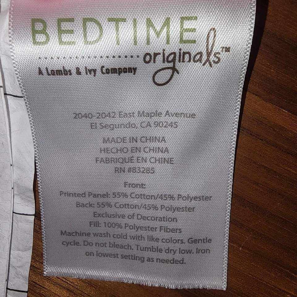 Lambs & Ivy 毛毯和婴儿床裙 Eloise 大象粉色灰色 33x42 新生儿婴儿 — 第 3/4 张图片