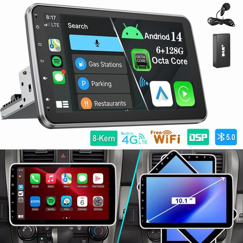 DAB 10" 6+128G Android 14 Carplay Autoradio 8-Kern 1 DIN 360° Drehbar Bildschirm - Bild 1 von 15