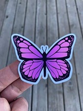 Purple Pink Butterfly Sticker Water Bottle Sticker Laptop Sticker, Phone Sticker