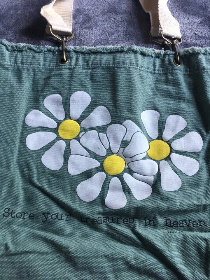 Bible Verse Tote Bag Green 100% Cotton  - Image 2 of 4