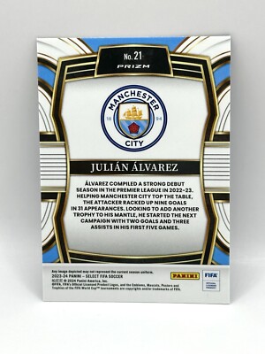 JULIAN ALVAREZ 2023-24 SELECT FIFA Blue Pulsar Prizm EQUALIZERS
