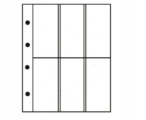Clear Pages for medal album for six medals or banknotes x 10 sleeves Type 6 - Picture 3 of 3