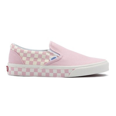 vans checkerboard pink and white