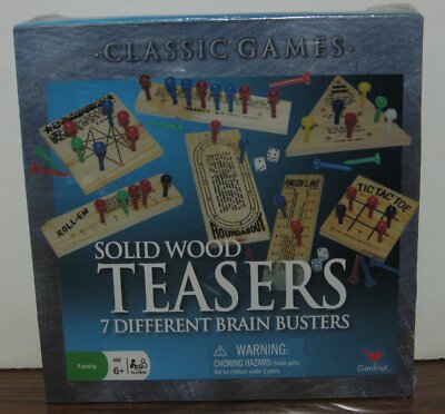Solid Wood Teasers Cardinal Games Peg Brain Game Collection - 2007