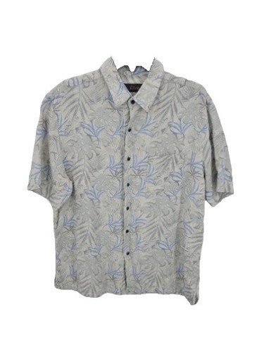 Tiki Classics Hawaiian Shirt Sz L Butter Yellow Embroidered Silk