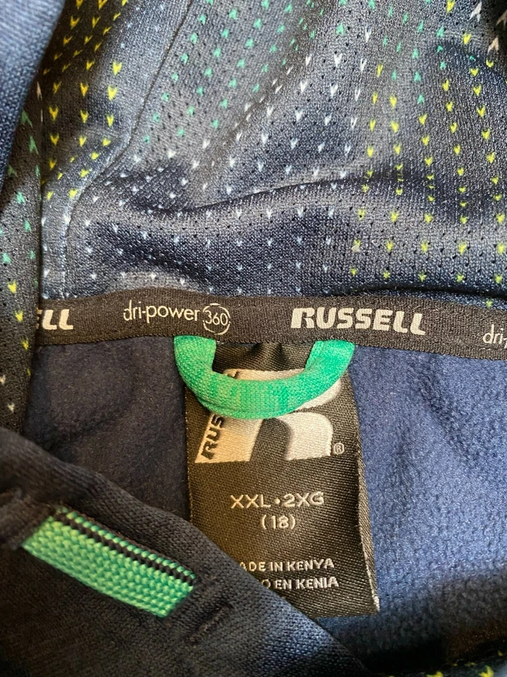 Boys Russell Athletics Hoodie Sweatshirt XXL (14/16/18) Colorblock - Image 2 of 4