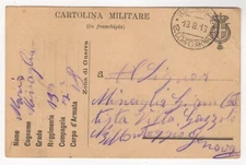1916 August 13th. Military Post Card. 18 Corpo Armata to Genova.