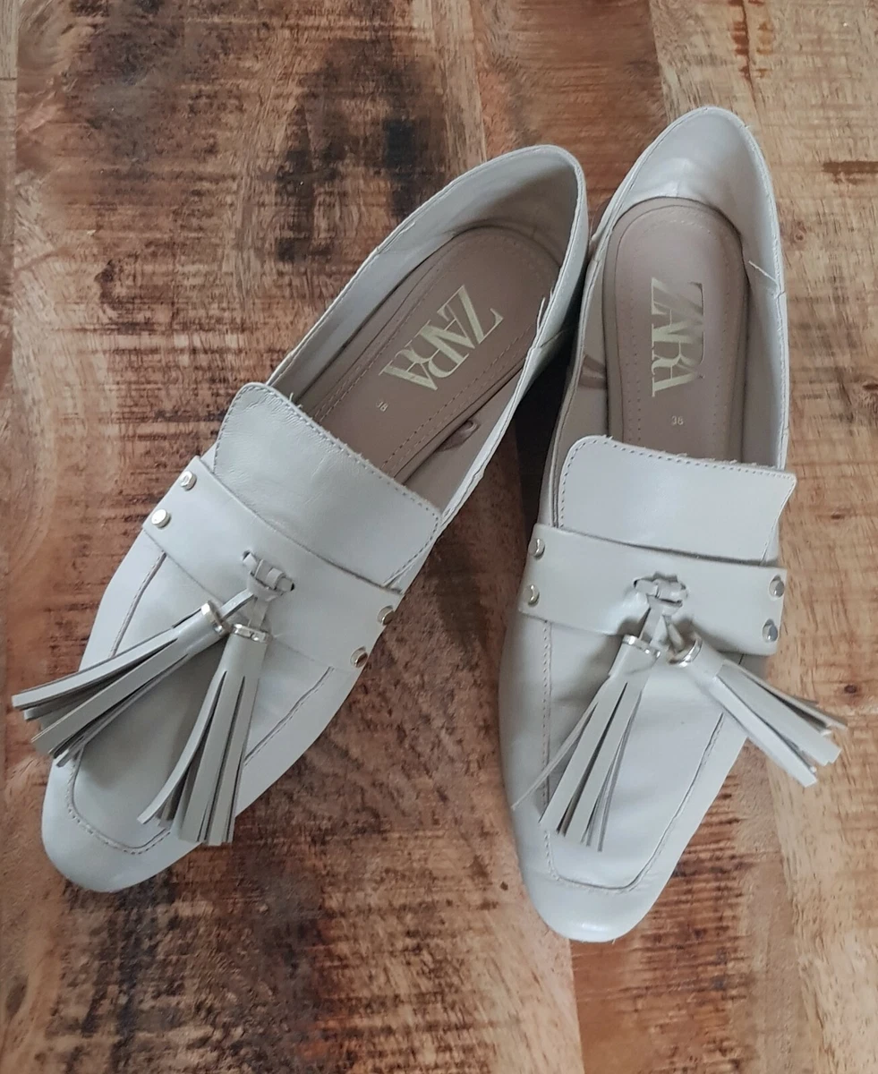 Chaussures Zara mocassin cuir beige taille 38 comme neuves