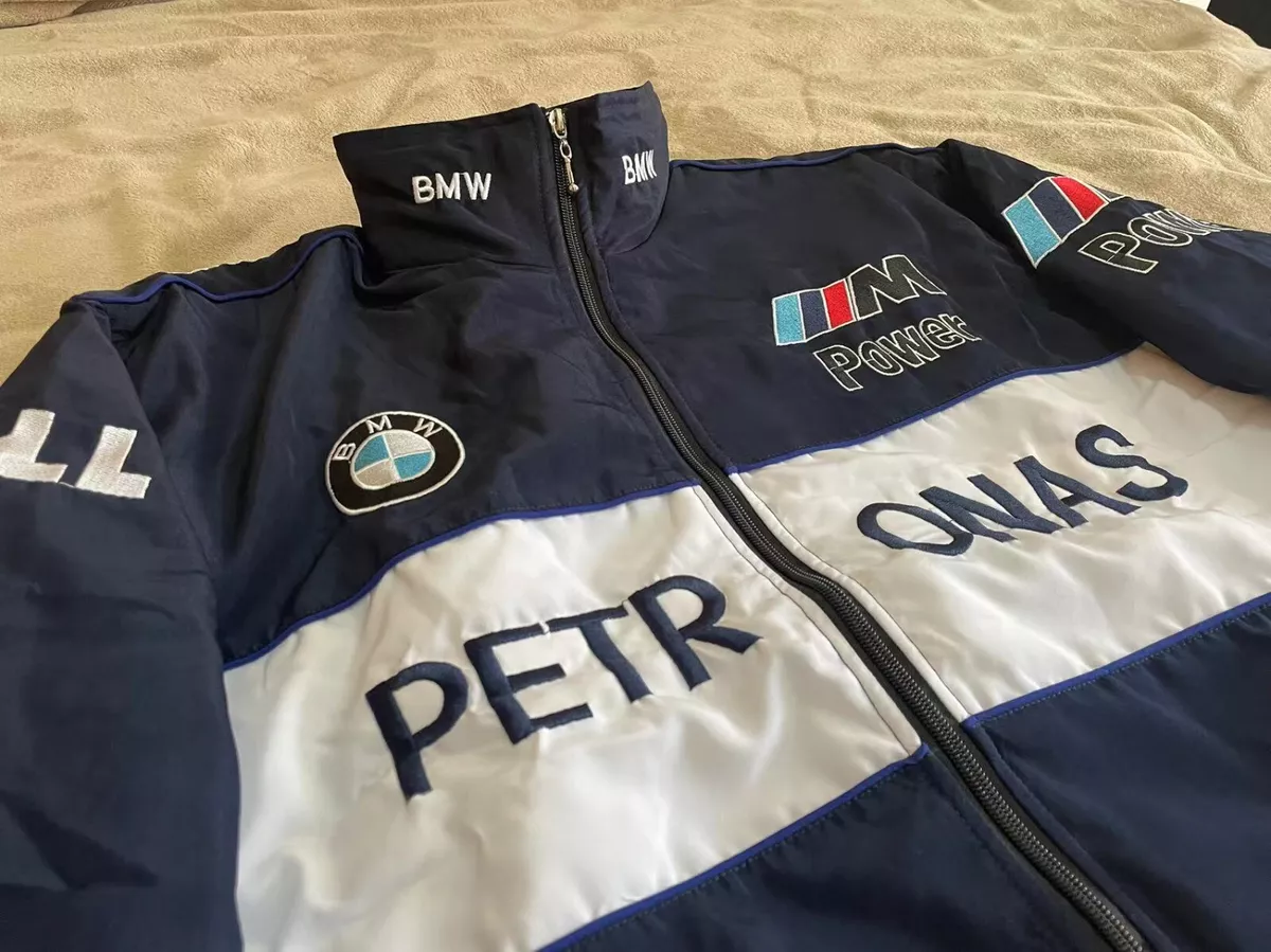 Adult F1 Vintage Racing Jacket Ebroidered Cotton Padded BMW