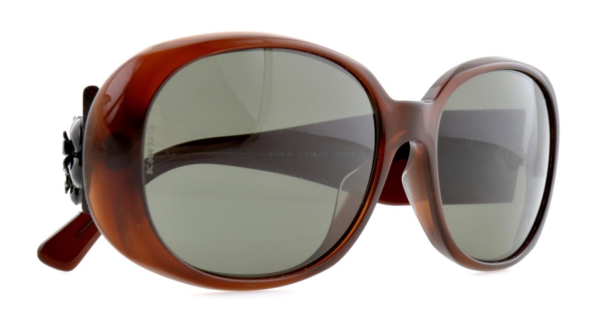 小物 CHANEL sunglasses coco camellia brown CHANEL CH 5113-A 538/73 56mm Brown Camellia Sunglasses Italy