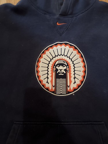 Illinois Fighting Illini Nike Swoosh Pullover Blue Hoodie Chief Illiniwek Large - Picture 2 of 9