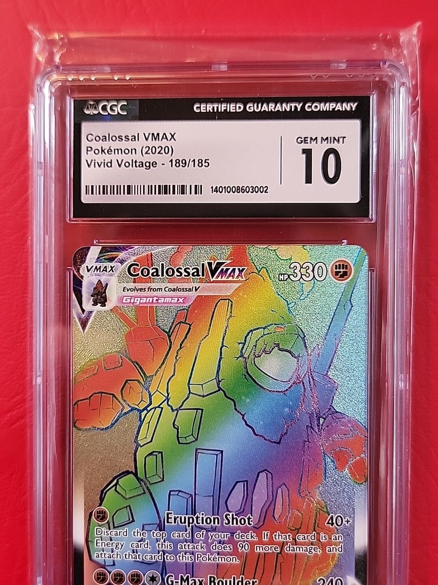 Pokémon CGC 10 Gem Min 2020 Coalossal VMAX 189/185 Vivid Voltage