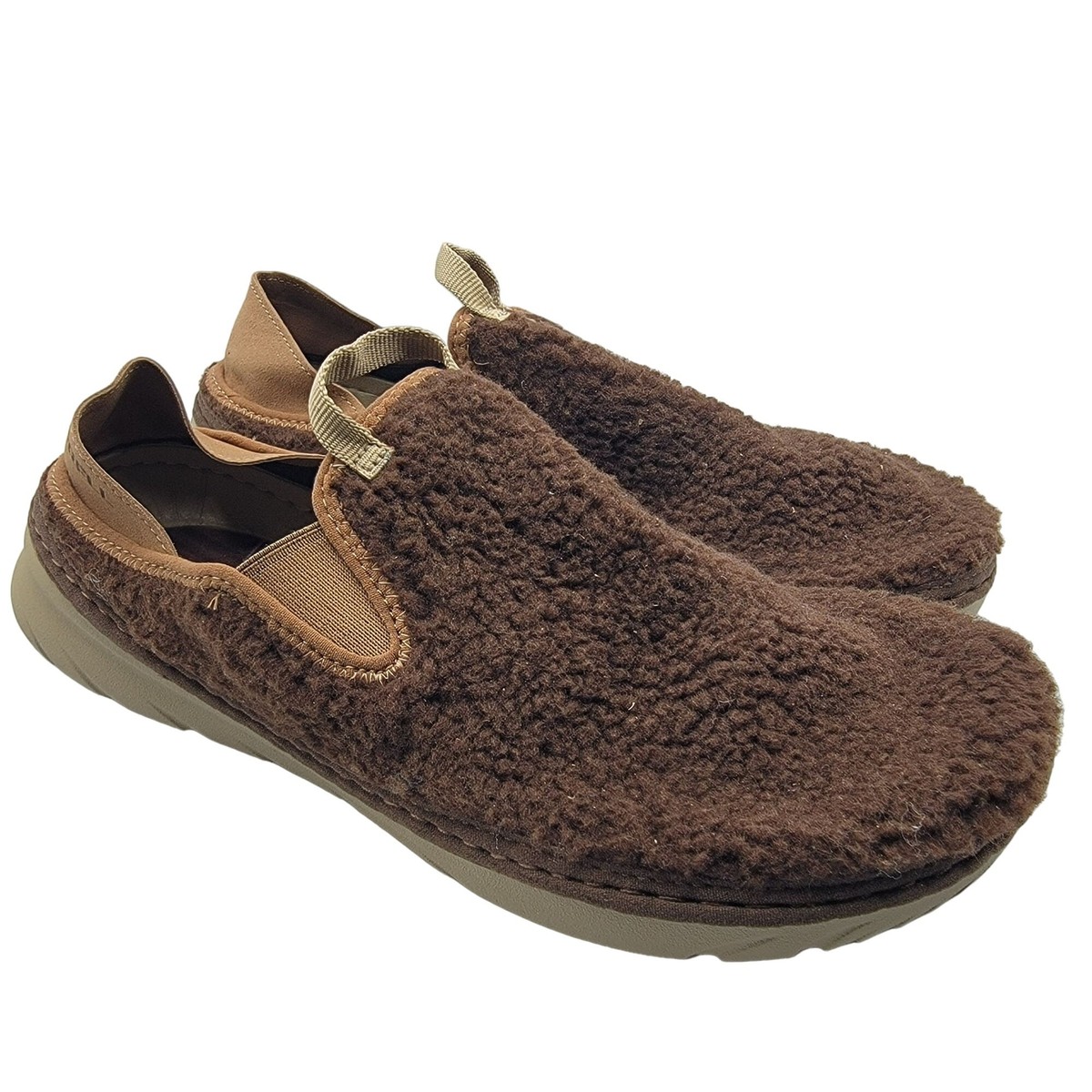 Merrell Hut Moc Mens 9 Brown Cozy Smore Marron Fuzzy Slip On  display picture 3