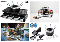 Silvercrest 3 In 1 Raclette Mit Fondue Set Grill + Fondue Set FüR 8 Personen Neu