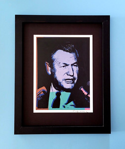 ANDY WARHOL + 1984 SIGNED NELSON ROCKEFELLER POP ART MOUNTED AND FRAMED +BUY NOW
