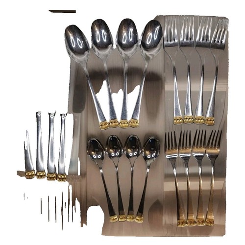 Solingen Hartvergoldet Flatware Set 23/24k Golden Silverware