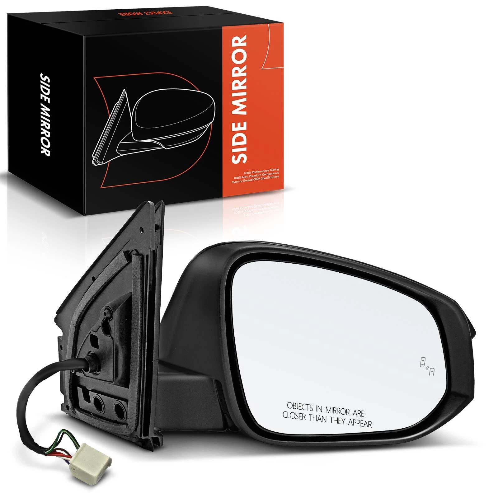 Passenger Right RH Black Power Heated Mirror for Toyota RAV4 2015 2016 2017 2018