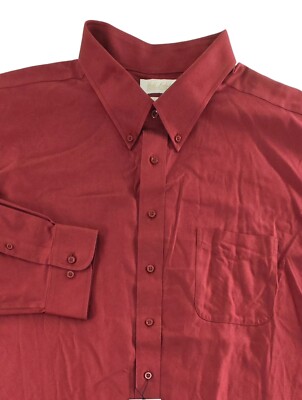 ROUNDTREE & YORKE Men's Gold Label Dress Shirt Burgundy BIG Size 20 36-37 |  eBay
