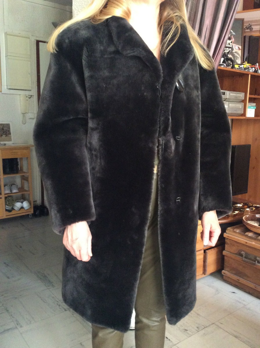 Manteau Fourrure Claude Alexandre Paris Taille 44 - Doublure Soie, Vintage, Marron - Neuf Avec étiquettes