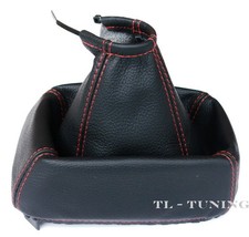  Schaltsack Schaltmanschette FADEN ROT passend für OPEL CORSA B Bj. 93-02 Leder