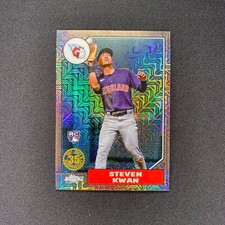 2022 Topps Silver Pack Steven Kwan Chrome Rookie /25 Orange Mojo '87 Throwback