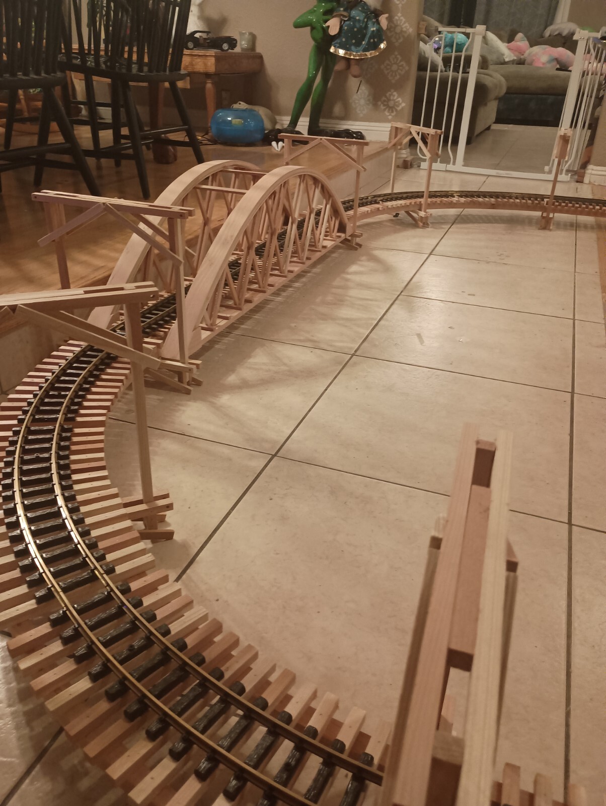 G Scale Train Track Trestle Ceiling KIT! Double Arched Bridge! Use with ...