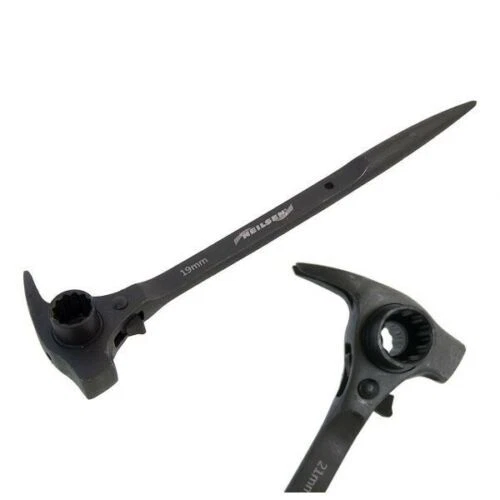 NEILSEN 19 x 21mm RATCHET SCAFFOLD PODGER SPANNER PRY BAR WRENCH CLAW HAMMER CA152