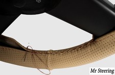 For Vw Lupo 98-05 Real Quality Beige Perforated Leather Steering Wheel Cover For Vw Lupo 98-05 Real Quality Beige Perforated Leather Steering Wheel Cover