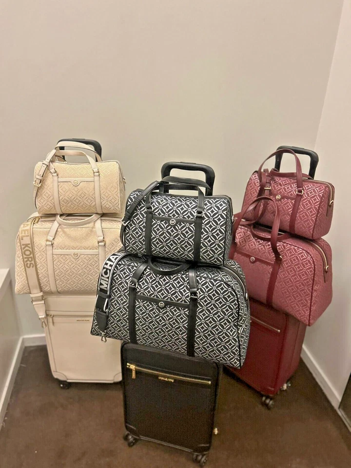 Paquete de viaje Michael Kors pequeño trolley bolsa de lona y XL conjunto combinado de fin de semana Foto 4 de 4