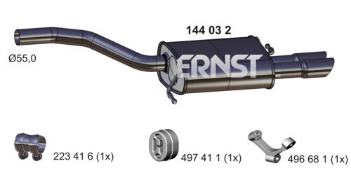 Ernst EndschalldäMpfer (144032) FüR VW Passat B6 Cc | Auspufftopf-image