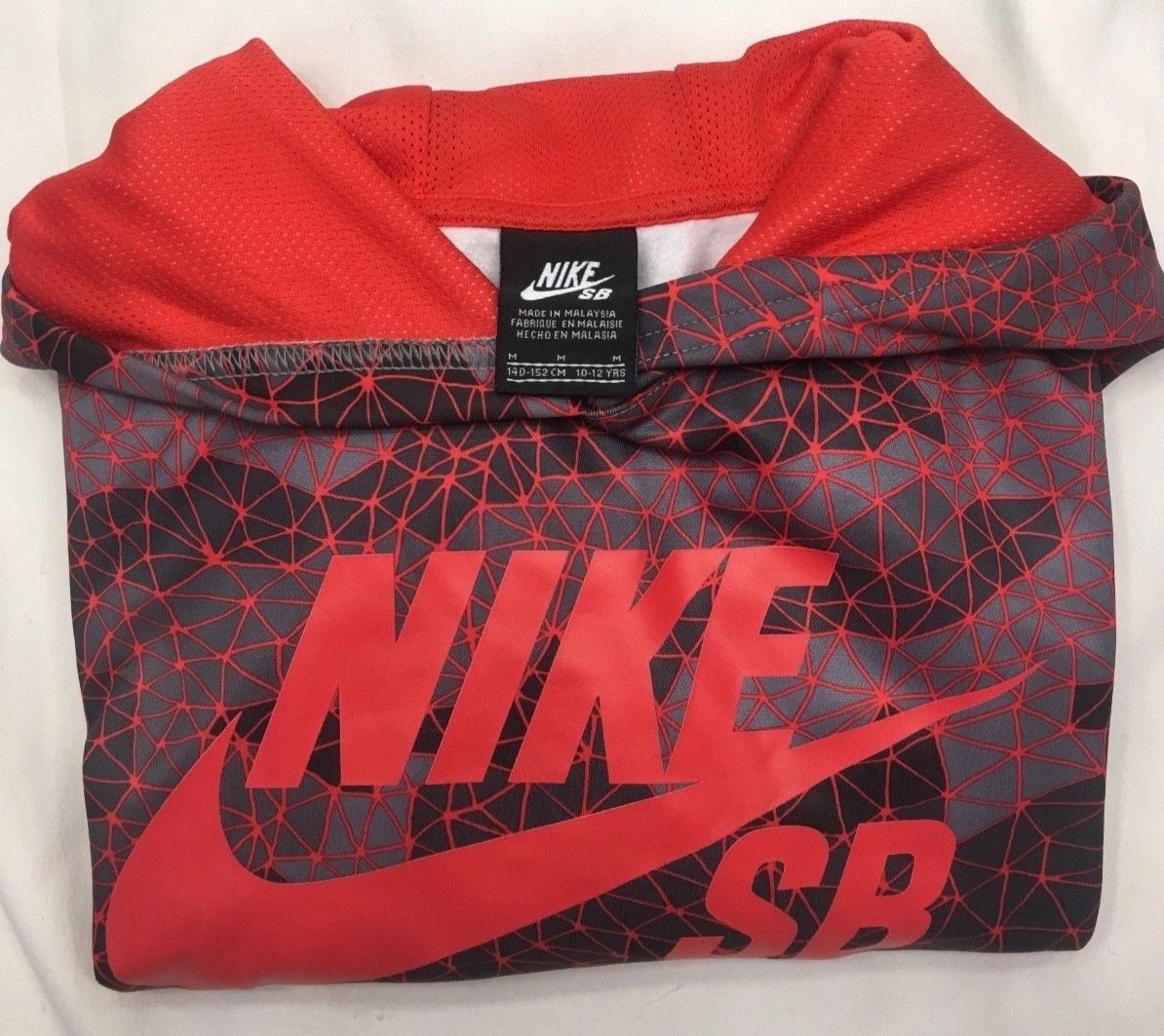 Boys Medium Nike Dark Gray Red and Gray Camo Hoodie Therma Fit eBay