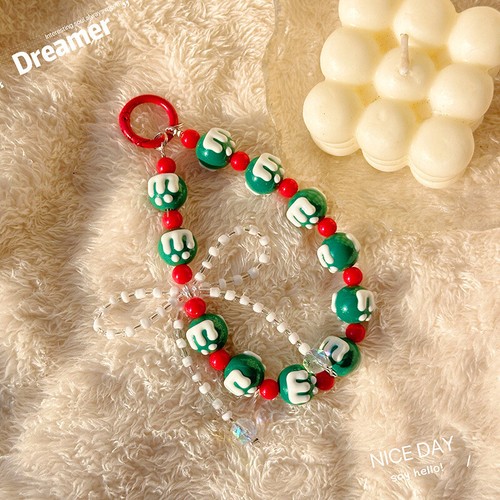 Christmas Bag Pendant Keychain Double Chain Phone Lanyard Mobile Phone Strap - Photo 20 sur 21