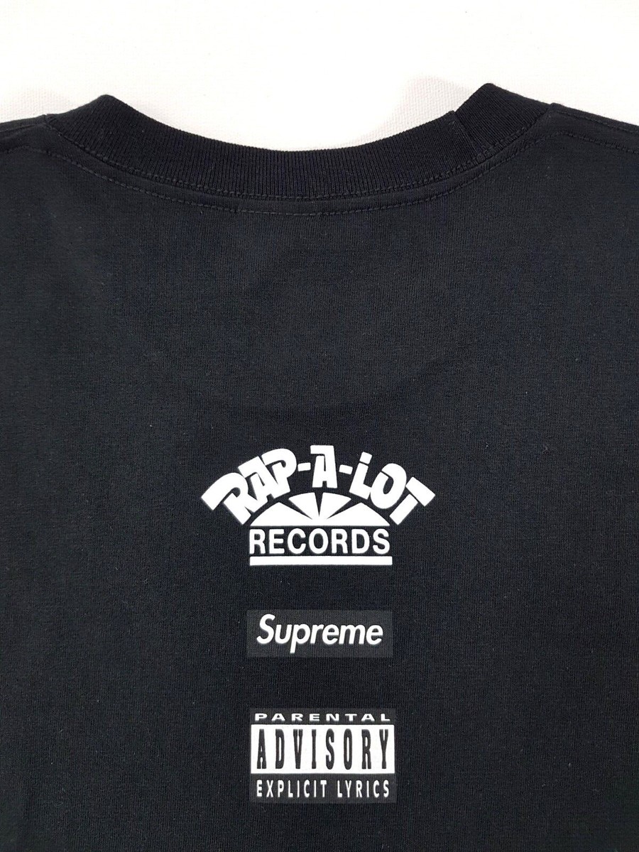 Supreme Rap A Lot Records Tee Black Size L SS17 T-Shirt Mob Ties