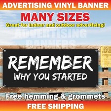 REMEMBER WHY YOU STARTED Workout Banner Vinyl Sign Motivation Poster Fitness Gym